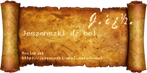 Jeszenszki Ábel névjegykártya